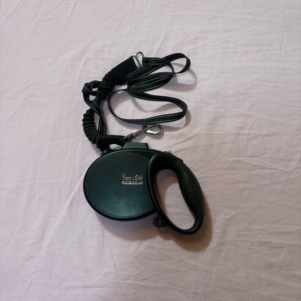 Happy Polly retraceable dog leash Black